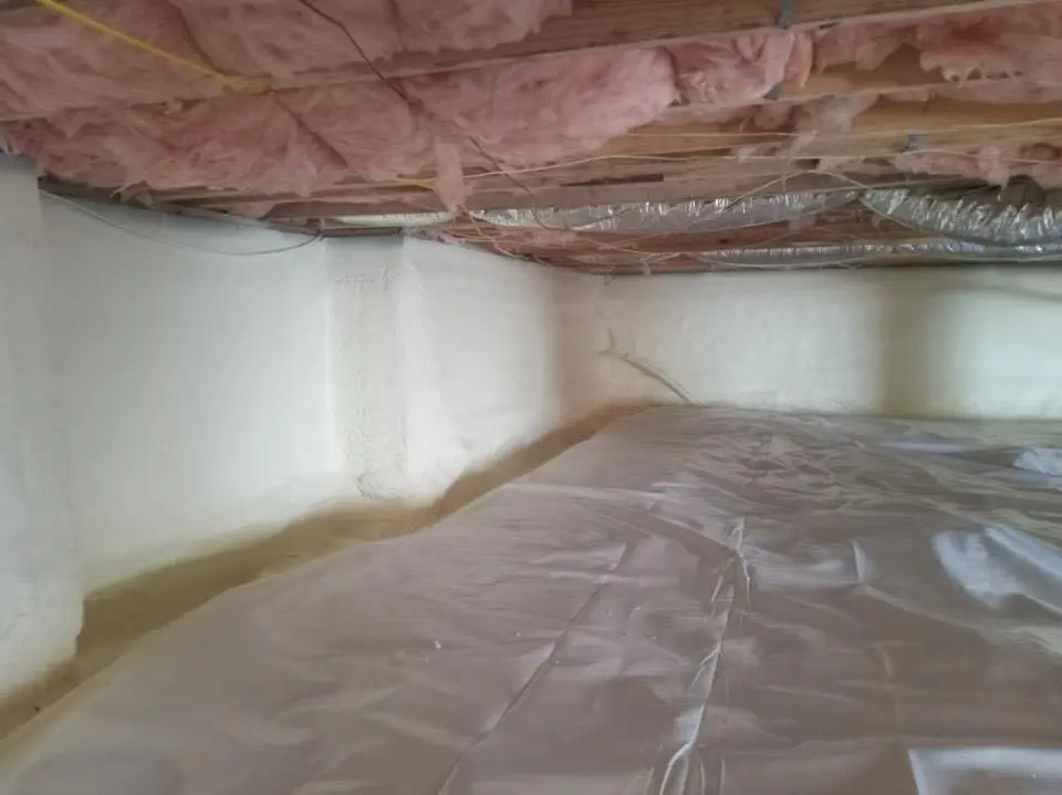 Crawl space encapsulation with closed-cell spray foam for Attic Insulation in Barnstead